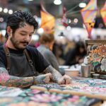 tatoueurs réalisant des œuvres japonaises au Mondial